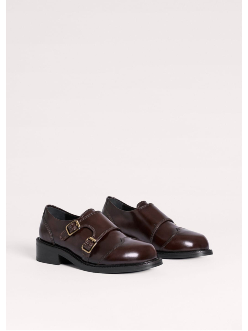 ME+EM double buckle strap dark brown leather size women’s 10 - Picture 2 of 11